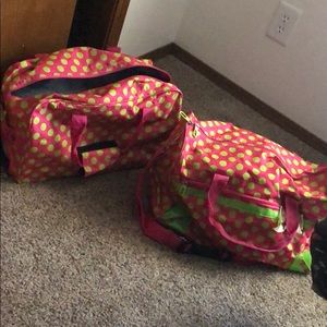 Polka Dot roll duffle and rolling duffle
